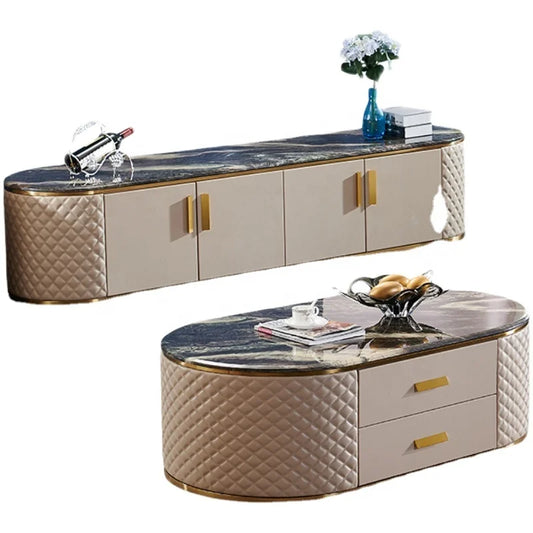 Modern Simple Living Room Furniture Set  MDF Upholsteried with Pu Leather  Tv Cabinets Designs Furniture