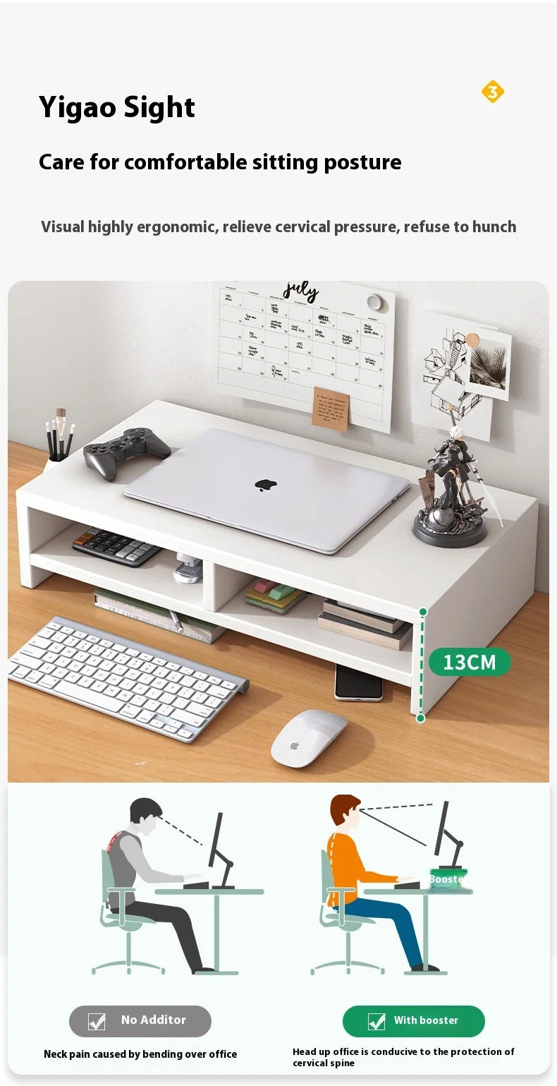 Laptop height stand, desktop monitor, screen stand, base, office desktop storage rack, storage workstation
