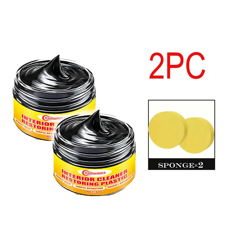 Multi-purpose car repair kit: plastic parts refurbishment, interior gloss wax, tire protector