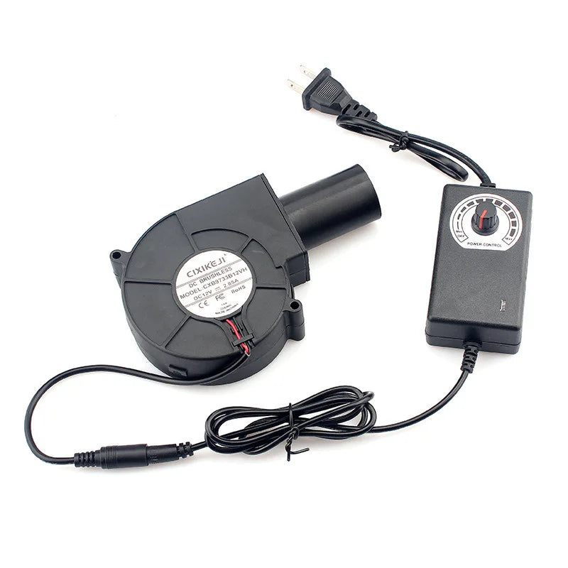 BBQ Blower 220V with Air Collection Adjustable Speed Cooking Tool for Outdoor BBQ Grill Camping Cooking Charcoal Starter