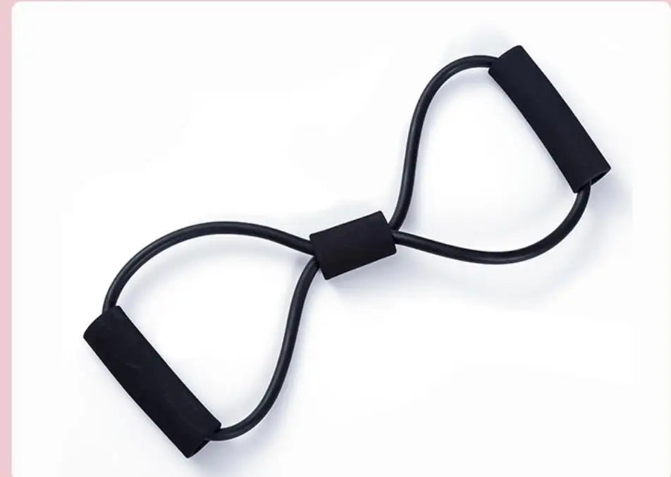 Fitness 8 Word Yoga Elastic Band TPE Gum Resistance Rubber Bands Bodybuilding Workout Tension Rope Resistance Band Home Gym