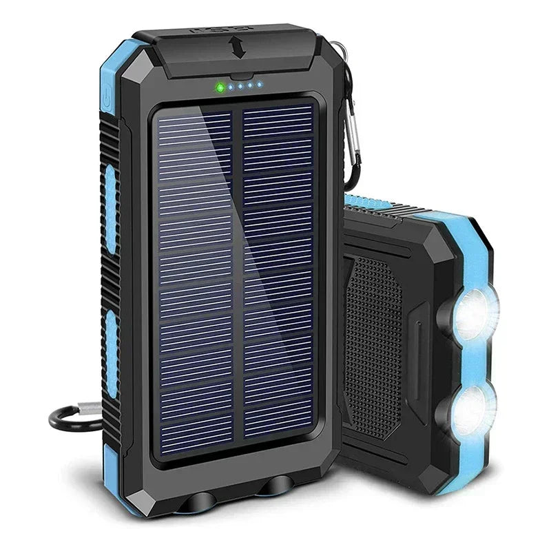 Solar Power Bank 30000mAh Portable Charging Poverbank External Battery Charger Strong Light LDE Light for huawei iphone xiaomi