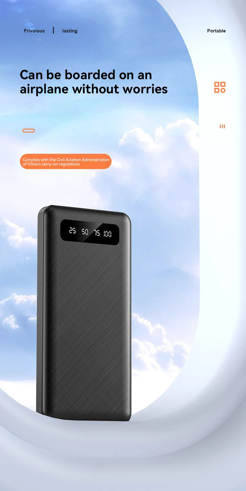 200000mAh Power Bank 120W Super Fast Charge Large Capacity Portable External Battery With LED Digital Display For Phones 2025