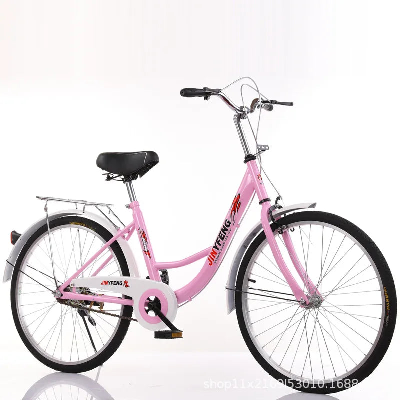 Women's Bicycle Women's 24 Inch Lightweight Commuting Bike Men's Ordinary Adult Student City Lady Commuter Bike Pedal Bike