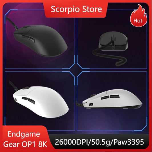 Endgame Gear Op1 8k Mouse Wired E-Sports Gaming Mouse Custom Paw3395 8000hz Lightweight Mouse Accessory for Desktop Computer