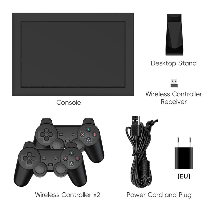 PS10 Portable Game Console - 1280P FHD Screen, 64GB, WiFi, 15,000 Retro Games, Handheld Gaming Stick