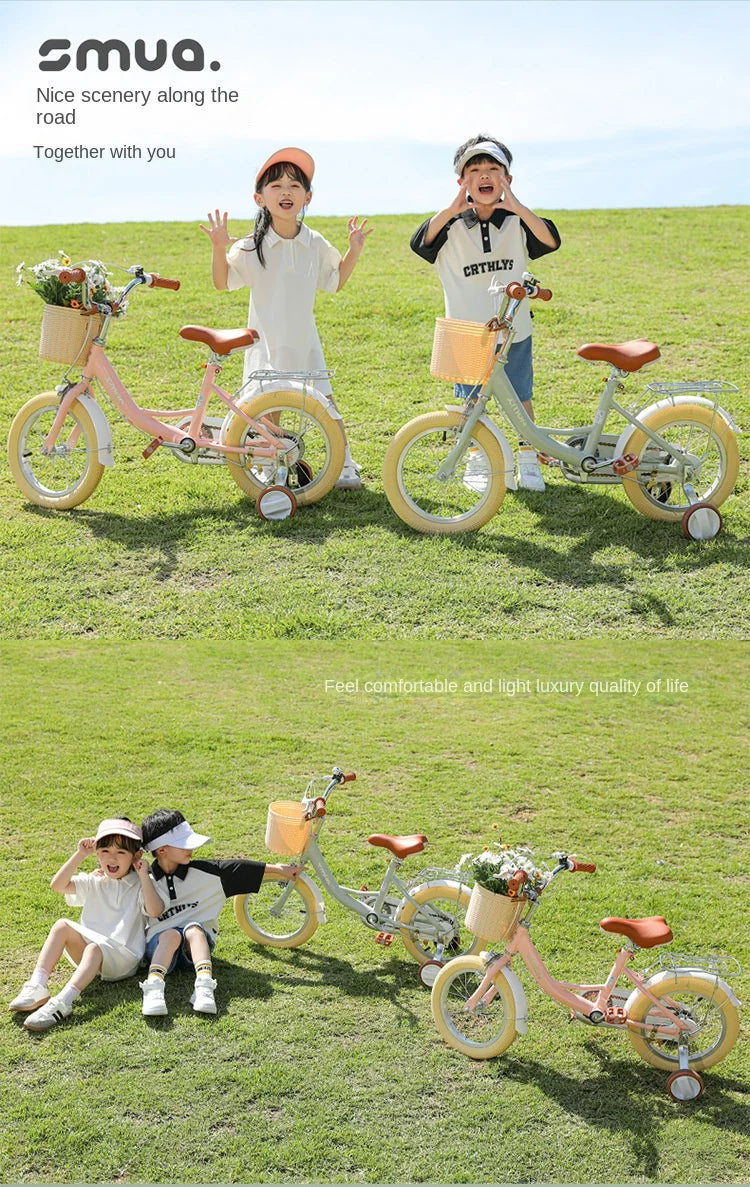 children's bicycle, 2-3-5-6-7-9 years old boys and girls buggy early education, double brake, safe, stable and light, new