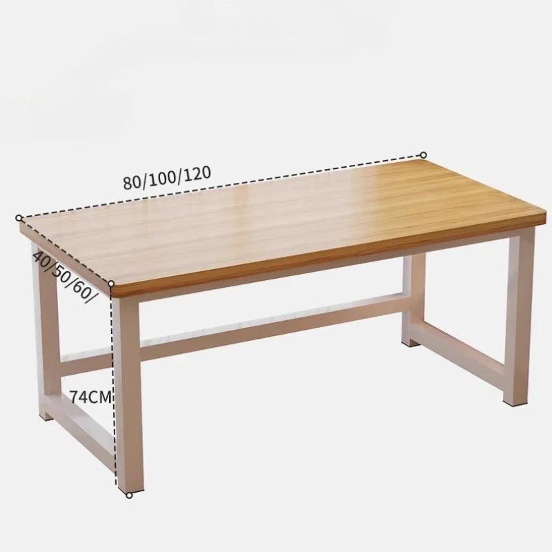 Solid Wood Computer Desktop Desk for Home Use, Simple Writing Desk for Students, Workbench, Long Strip,rental House, Small Table