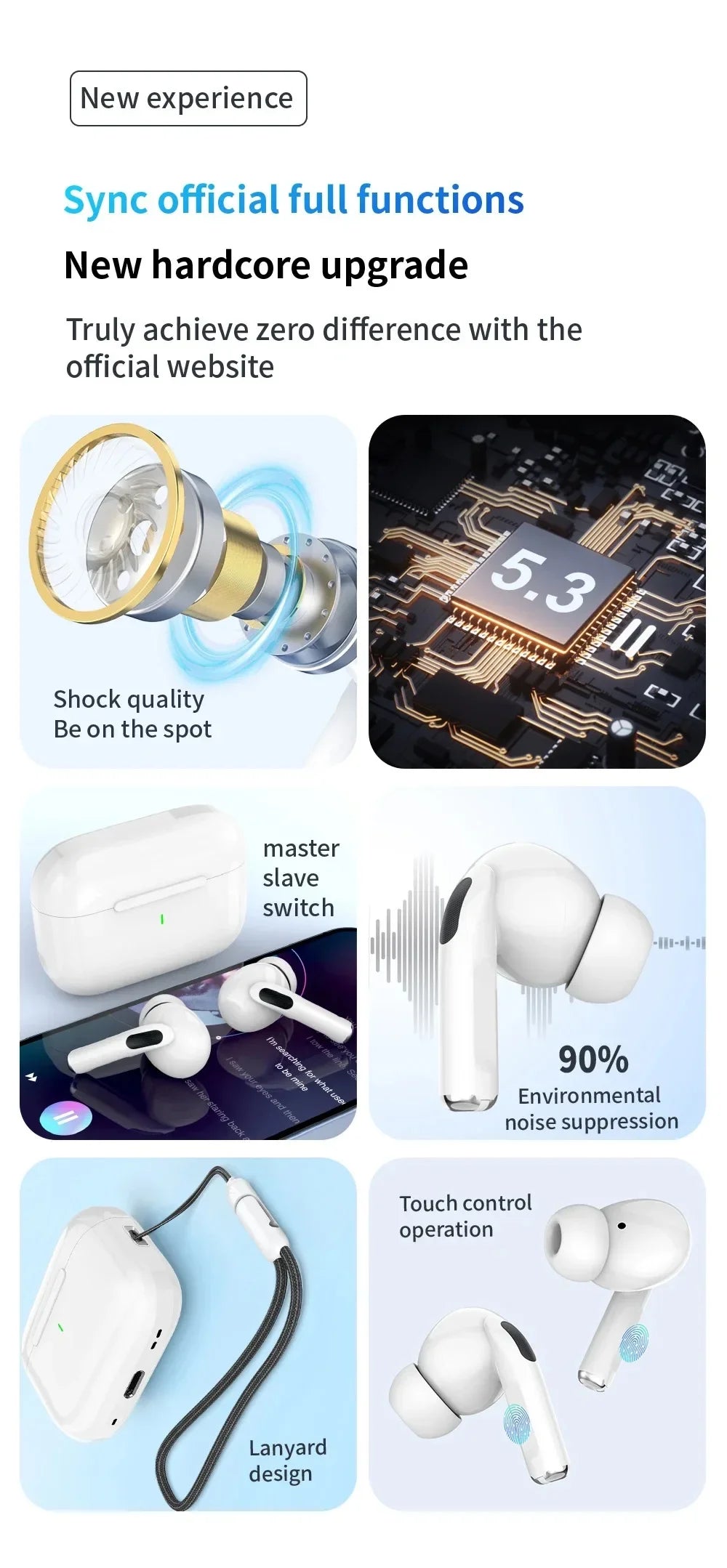 Hot sales Air Pro True Wireless Bluetooth Earphones Headphones HiFi Sound Low Latency Noise Reduction Earbuds for IPhone Android