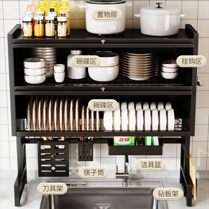 Kitchen Drain Rack Dish  Plate Sink Storage Dishwasher Shelf Tableware Storage Rack