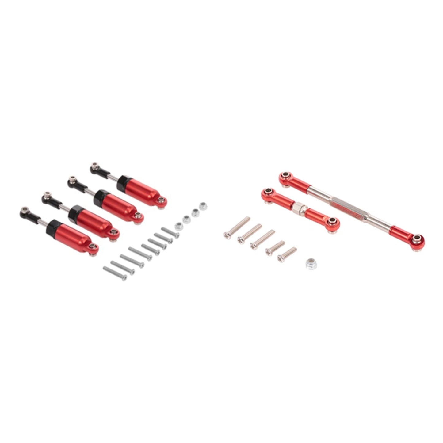 B78B-2 Set RC Car Spare Parts: 1 Set Alloy Shock Absorber & 1 Set RC Steering Rod Aluminum Alloy Steering Linkage Rod Set