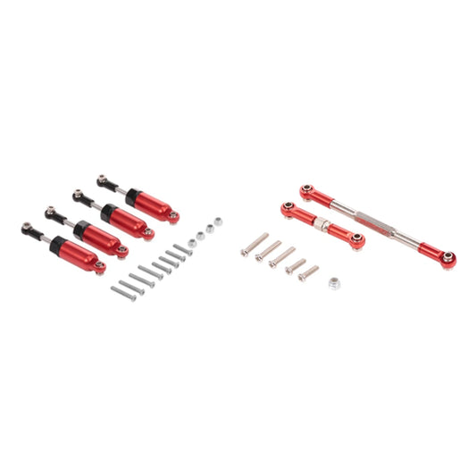 B78B-2 Set RC Car Spare Parts: 1 Set Alloy Shock Absorber & 1 Set RC Steering Rod Aluminum Alloy Steering Linkage Rod Set