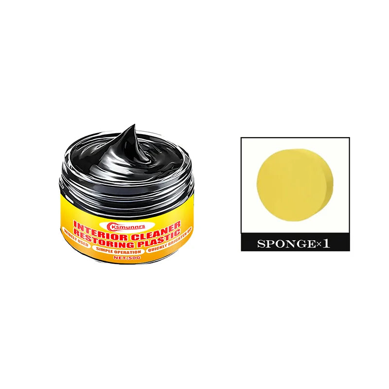 Multi-purpose car repair kit: plastic parts refurbishment, interior gloss wax, tire protector