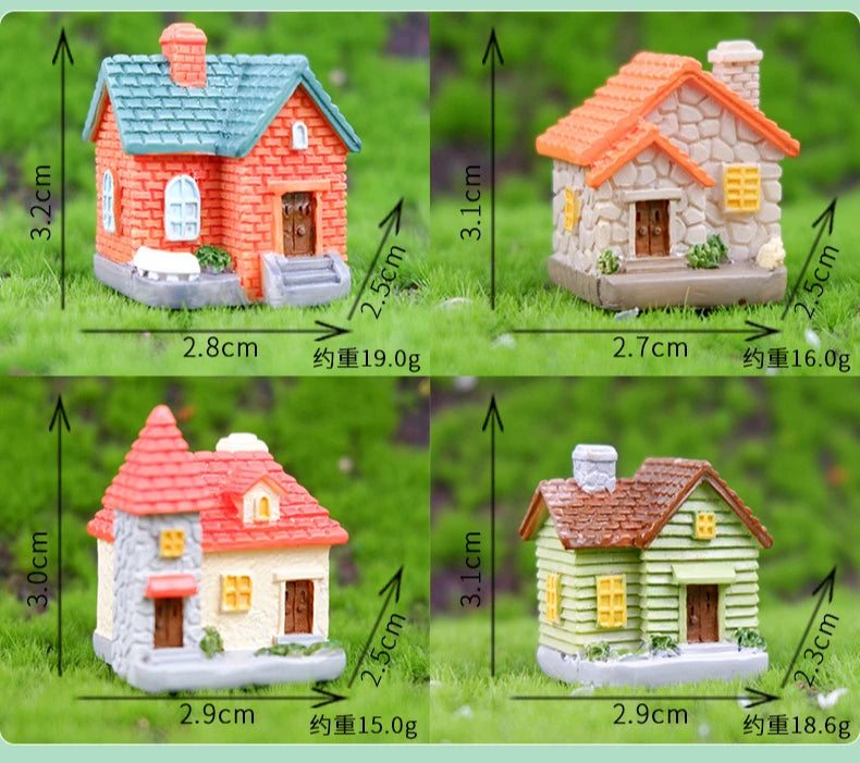 Decor Resin Ornament Miniature Fairy Garden House Villa Miniature Landscape Bonsai Decor Outdoor DIY Dolls House Decoration