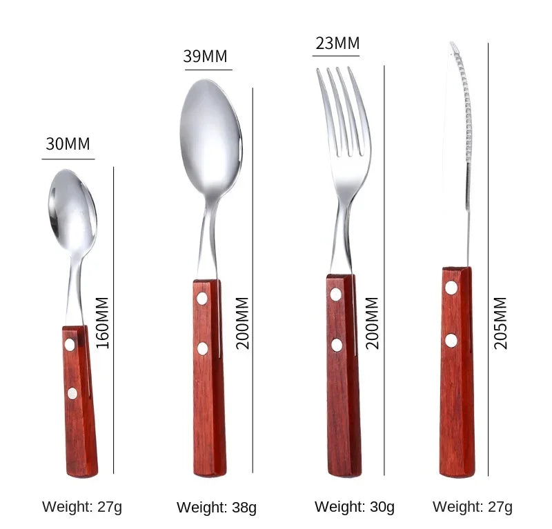 Kitchen Tableware Stainless Steel Luxury Western Dinner Set Gold Silver Cutlery Fork Spoon Knife