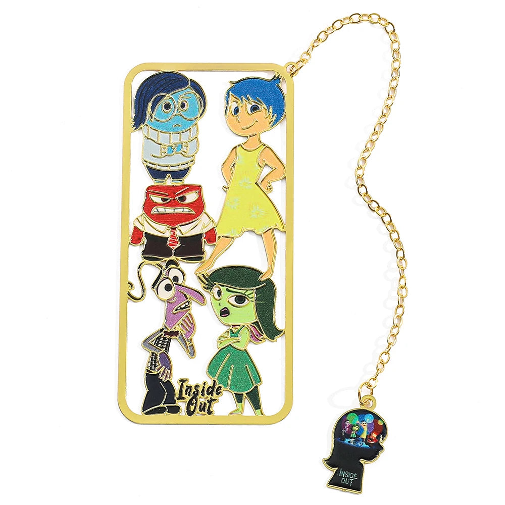 Anime Inside Out Movie Periphery Bookmark Cartoon Joy Sadness Anger Disgust Fear Metal Bookmark School Stationery Supplies