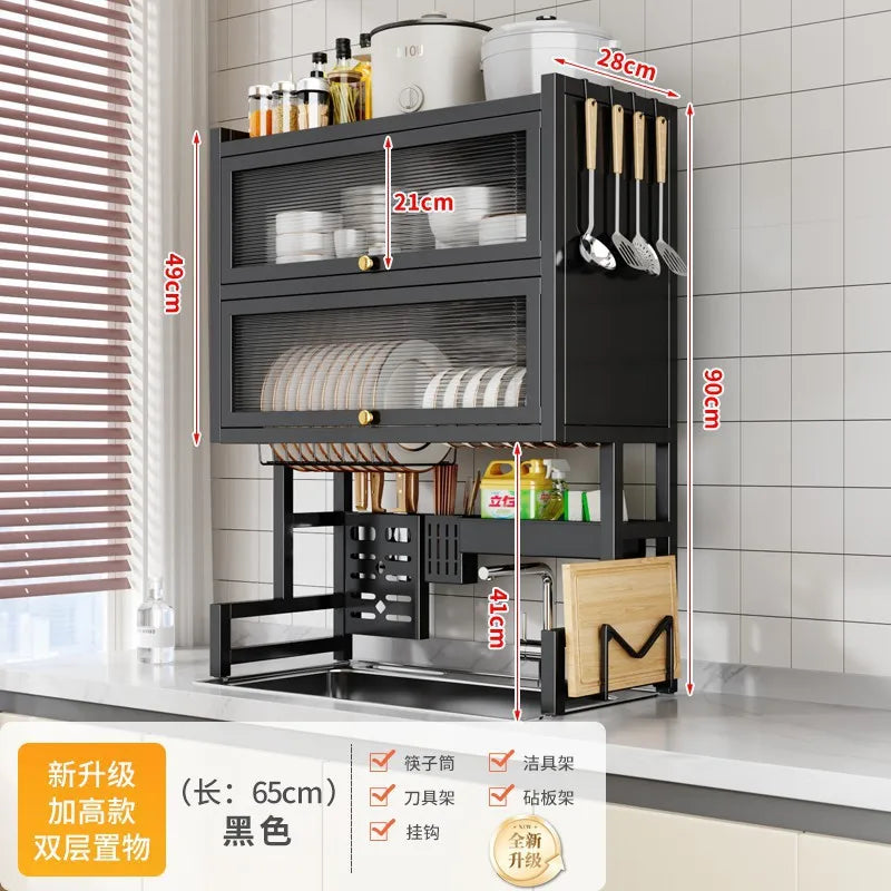 Kitchen Drain Rack Dish  Plate Sink Storage Dishwasher Shelf Tableware Storage Rack