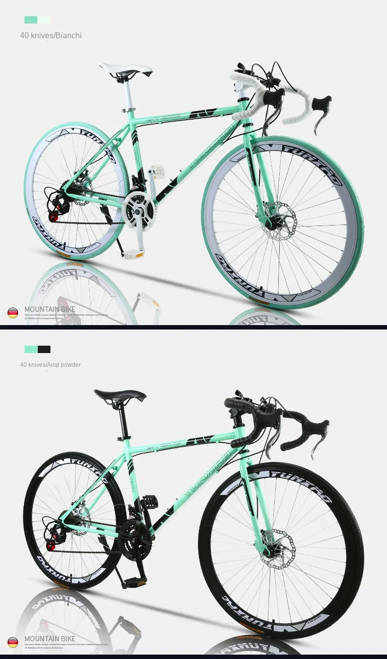 Bicycle Free Shiping Aro 29 Road Bike Bicicleta Uomo Bmx Bikes Road Bike V Brake/Disc Brake Spring Fork (Low Gear Non-damping)