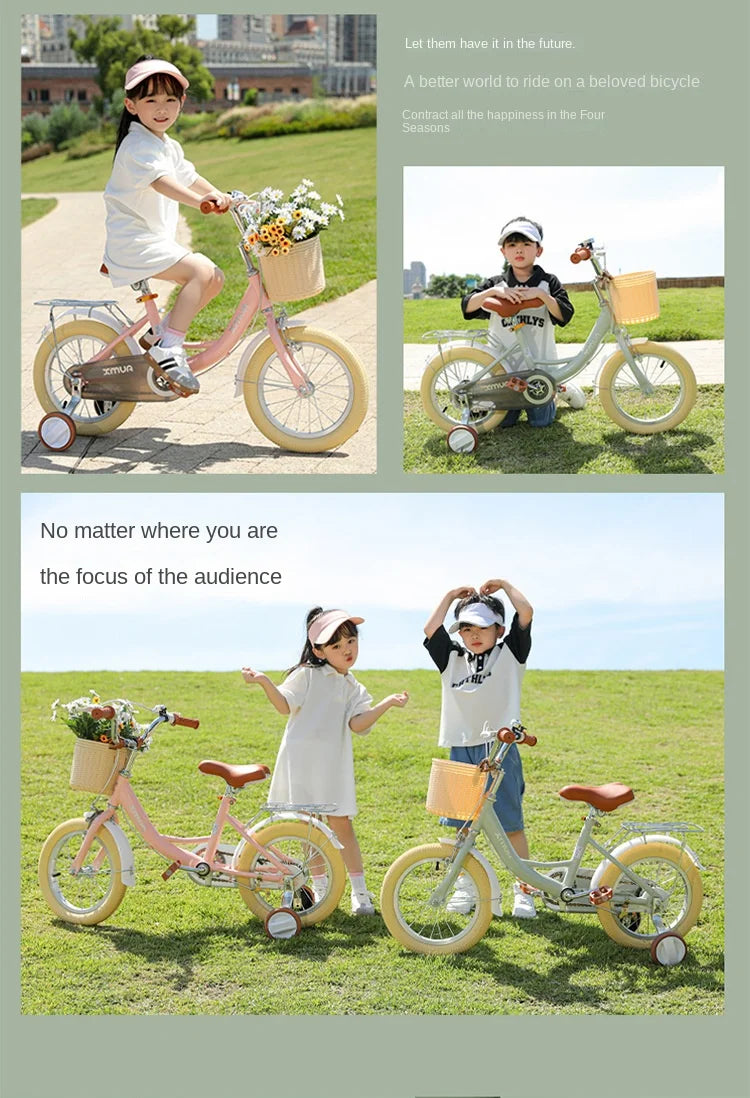 children's bicycle, 2-3-5-6-7-9 years old boys and girls buggy early education, double brake, safe, stable and light, new