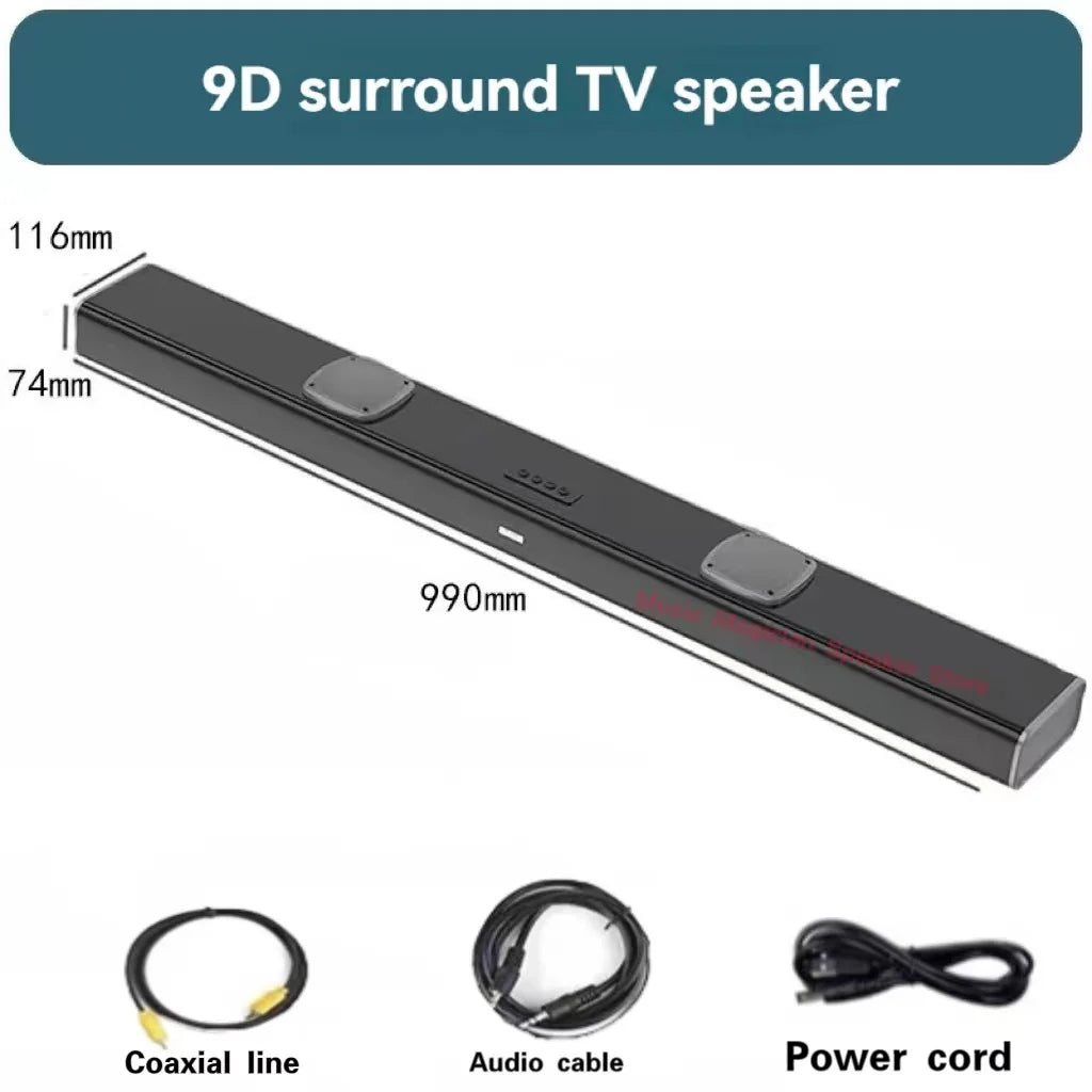 Home Theater Echo Wall TV Speaker 99cm Long With Dual Bass Speaker Cinema Bluetooth Speaker Multifunctional 9D Surround Speaker