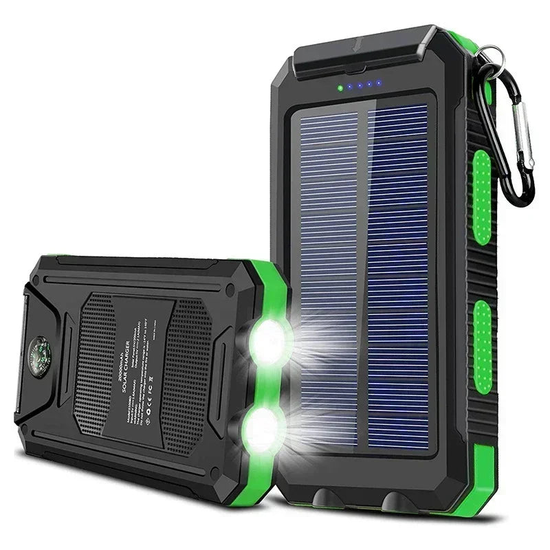 Solar Power Bank 30000mAh Portable Charging Poverbank External Battery Charger Strong Light LDE Light for huawei iphone xiaomi