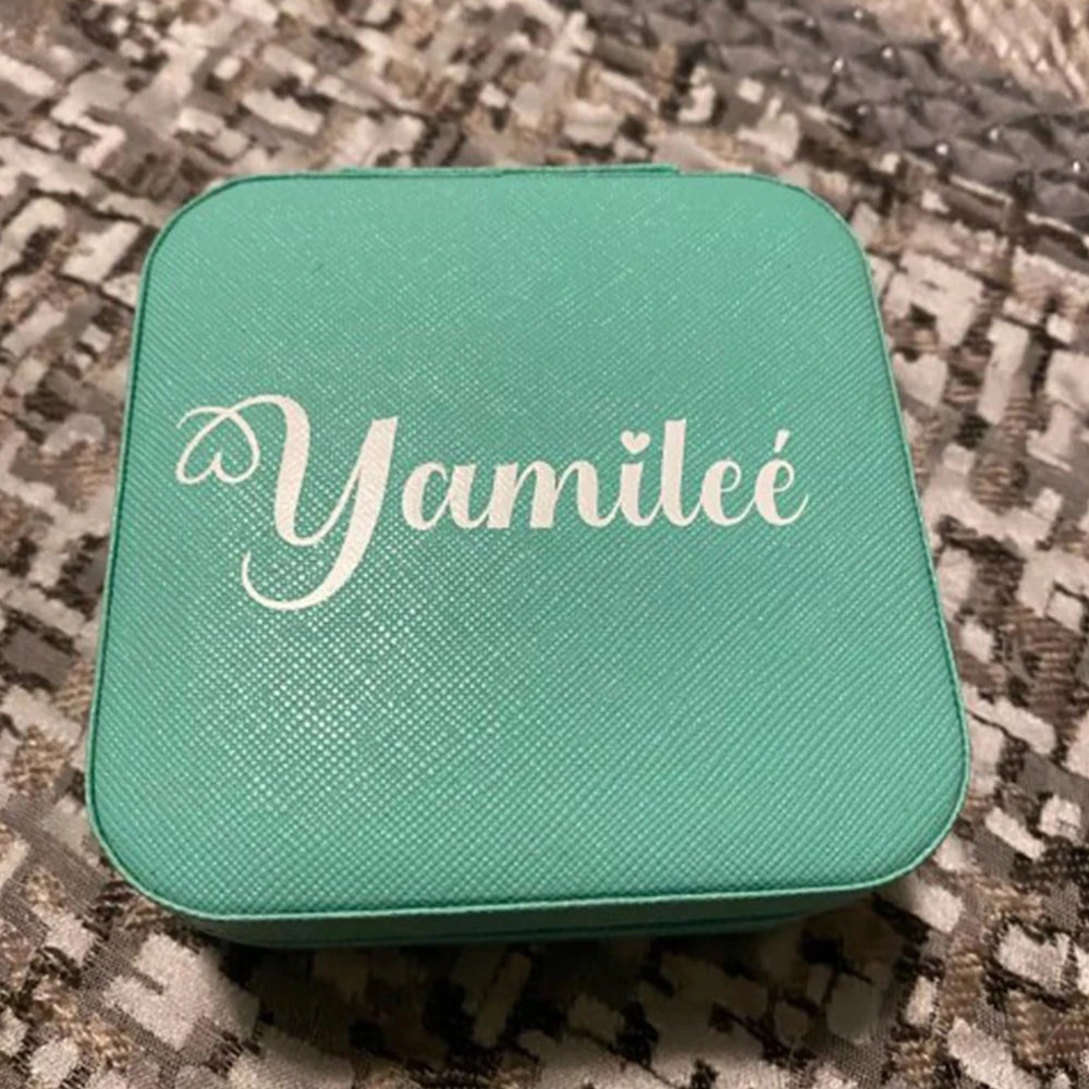Personalized Bridesmaid Gifts Travel Jewelry Case with Name Customized Gift for Birthdays Bridesmaids Valentine Wedding Gifts