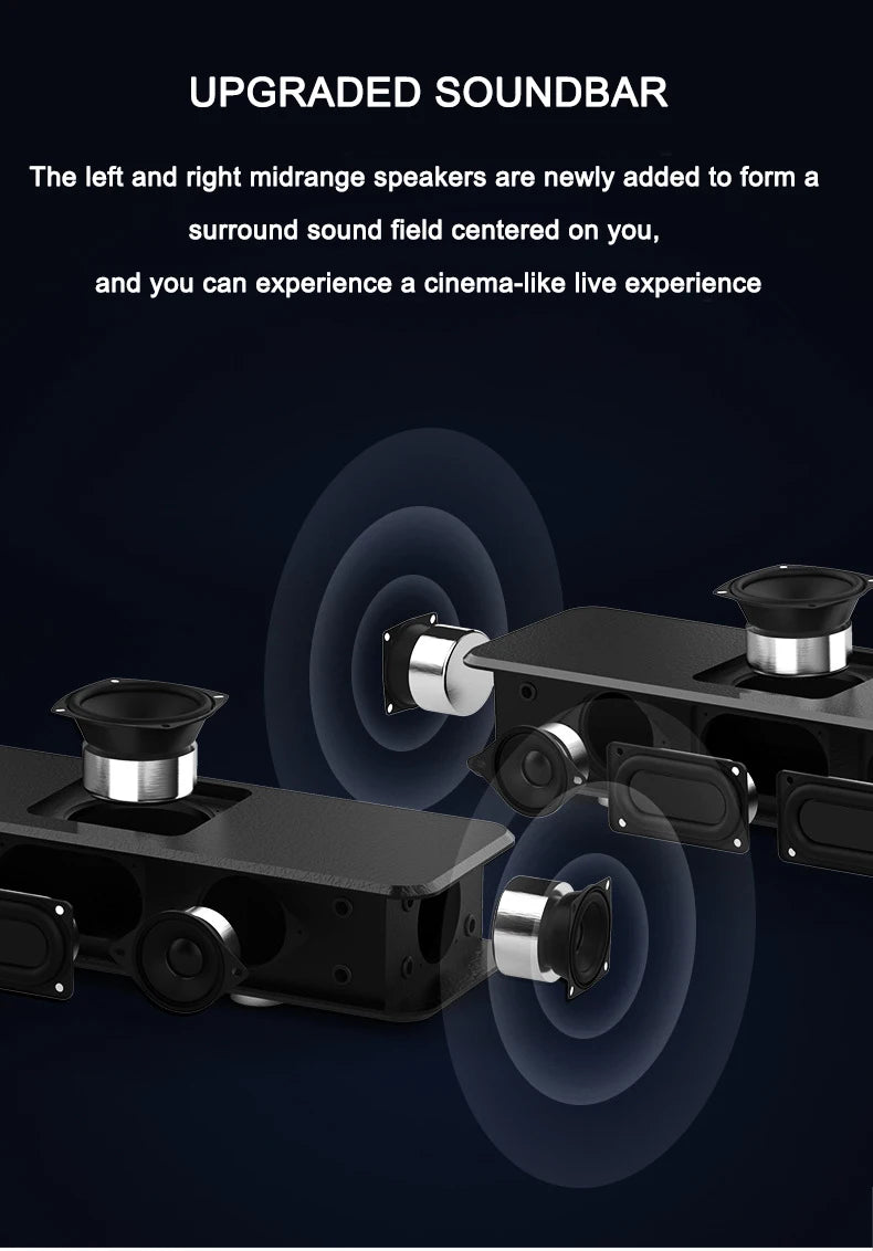 Home Theater System 7.2 Surround Sound Wireless Soundbar with Wireless Subwoofer and Remote Control