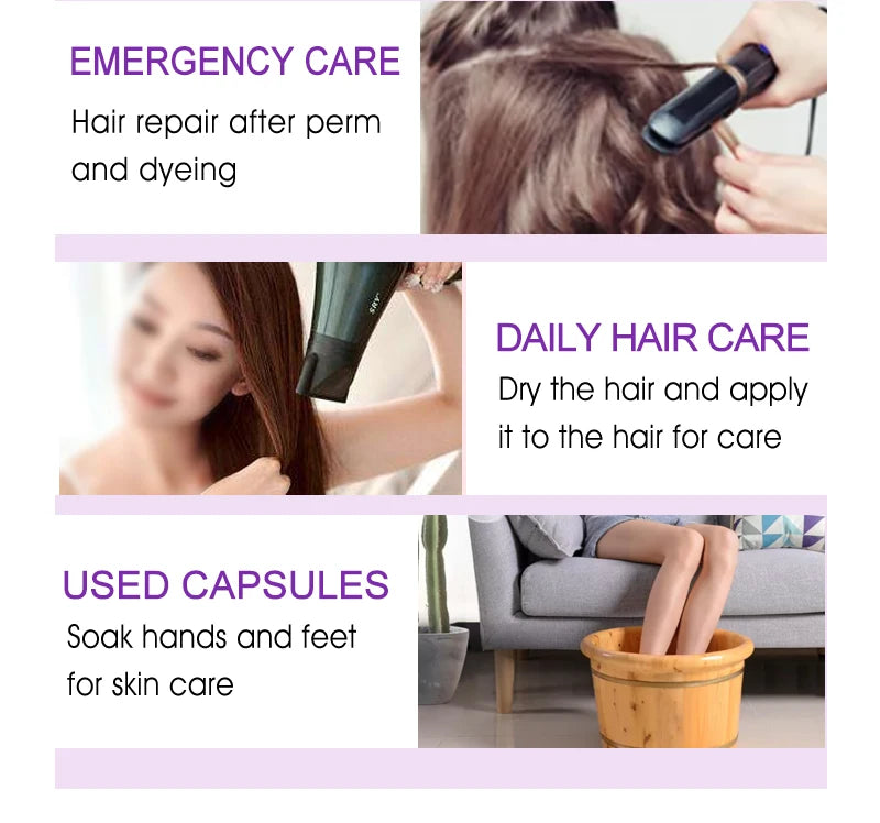 Hair Care Capsules Repairing Keratin Complex Serum Oil Frizzy Hair Moisturizing Hair Oil Smoothing Nourishing Hair Care Essence