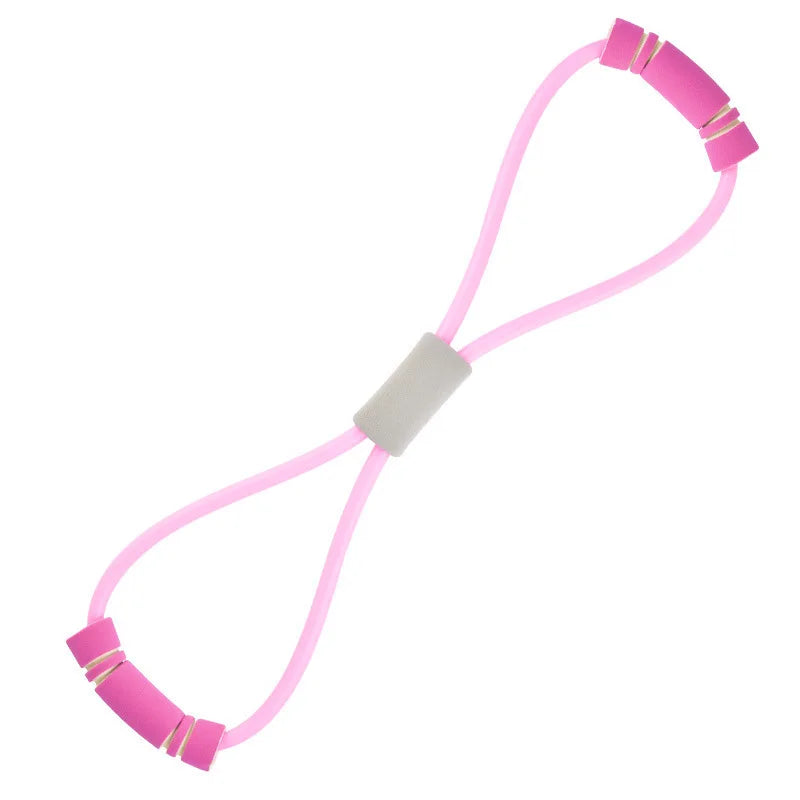 Fitness 8 Word Yoga Elastic Band TPE Gum Resistance Rubber Bands Bodybuilding Workout Tension Rope Resistance Band Home Gym