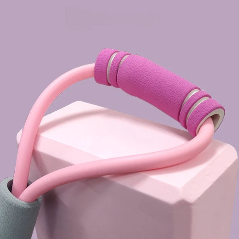 Fitness 8 Word Yoga Elastic Band TPE Gum Resistance Rubber Bands Bodybuilding Workout Tension Rope Resistance Band Home Gym