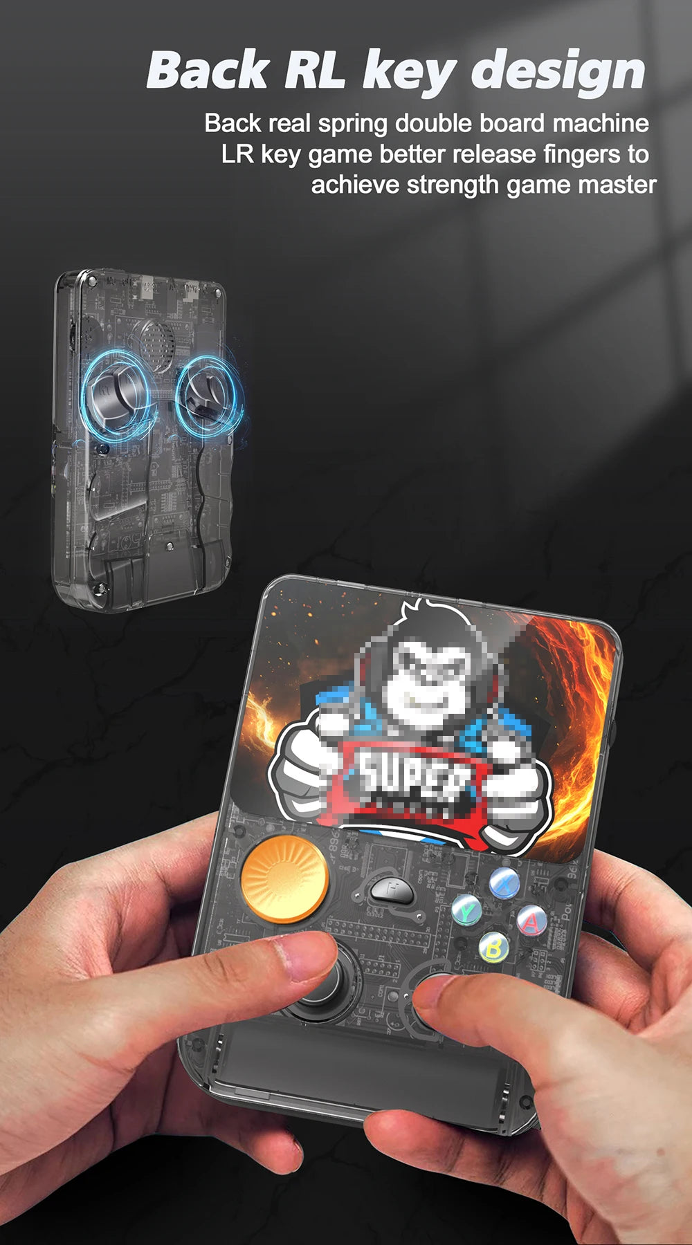 Latest Handheld Gaming Console with 3.5-inch IPS HD Screen&3D Smooth Joystick,Large Memory&Support TF Memory Card R36S Plus