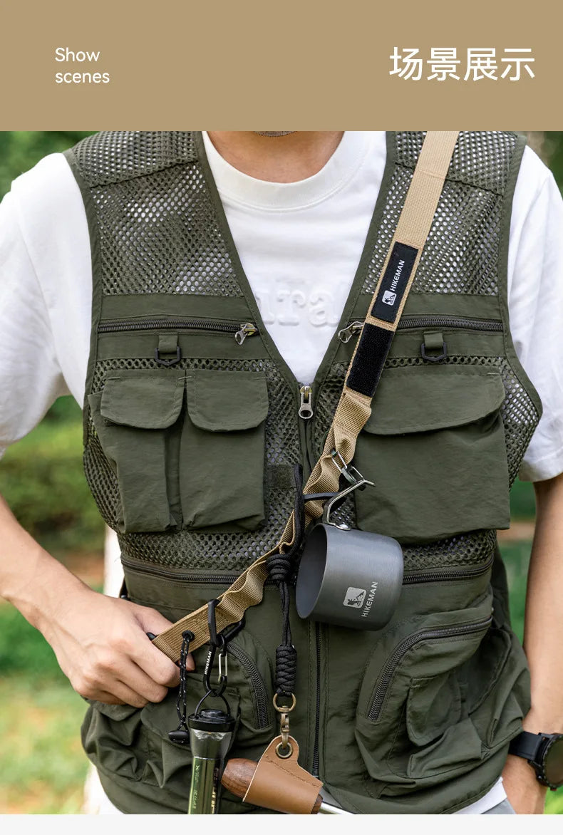 HIKEMAN Adjustable Multi-Functional Strap Heavy-Duty Camping Gear for Tarp Clothesline & Shoulder Carry (Lightweight & Tactical)