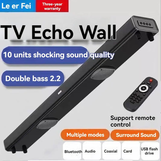 Home Theater Echo Wall TV Speaker 99cm Long With Dual Bass Speaker Cinema Bluetooth Speaker Multifunctional 9D Surround Speaker