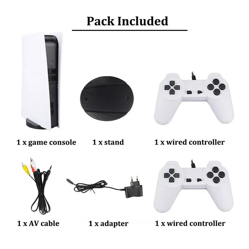 GS5 Pro Video Game Console com 620 Jogos Clássicos, 8 Bit TV, Handheld, USB, 2 Gaming Player com fio, Saída AV, 
