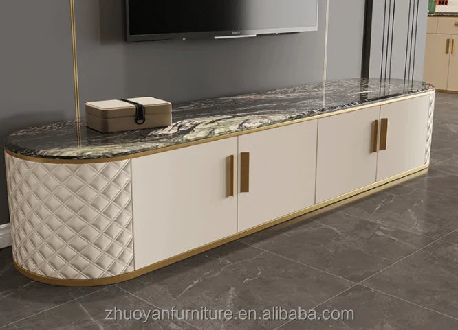 Modern Simple Living Room Furniture Set  MDF Upholsteried with Pu Leather  Tv Cabinets Designs Furniture
