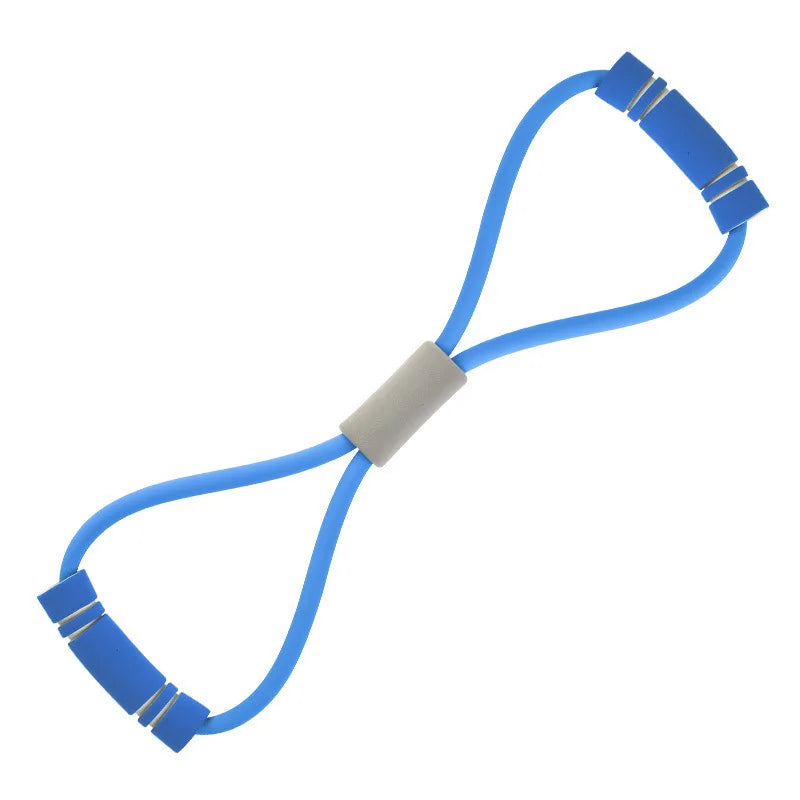 Fitness 8 Word Yoga Elastic Band TPE Gum Resistance Rubber Bands Bodybuilding Workout Tension Rope Resistance Band Home Gym