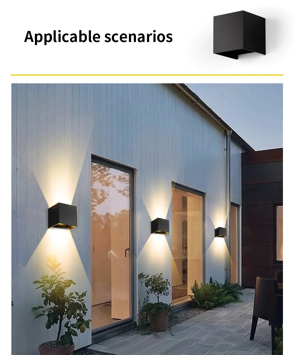 LED Wall Light Outdoor Indoor Lighting Wall Lamps Home Appliances Wall Lighting For Room Decor Wall Panels Porch Balcony Garden