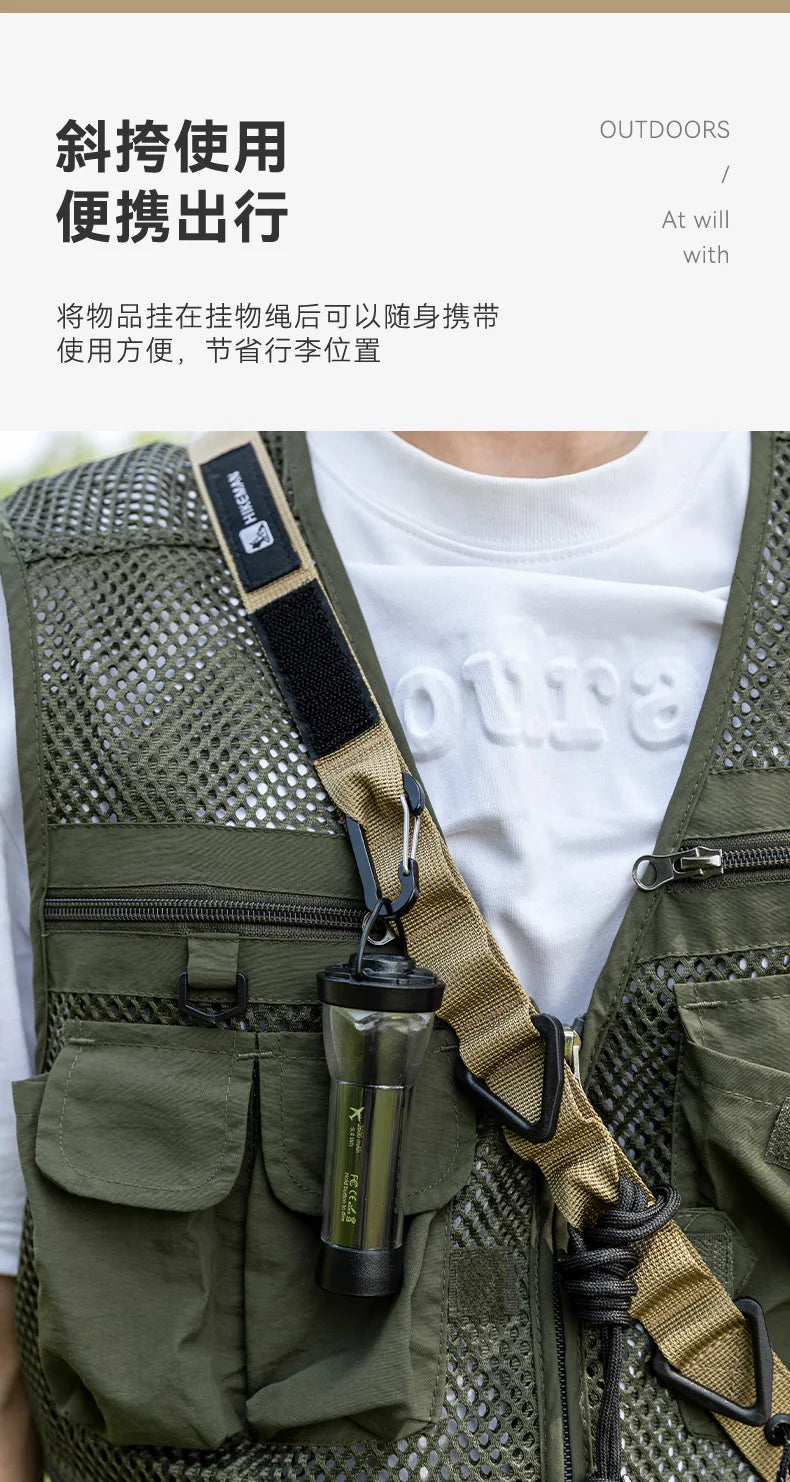 HIKEMAN Adjustable Multi-Functional Strap Heavy-Duty Camping Gear for Tarp Clothesline & Shoulder Carry (Lightweight & Tactical)
