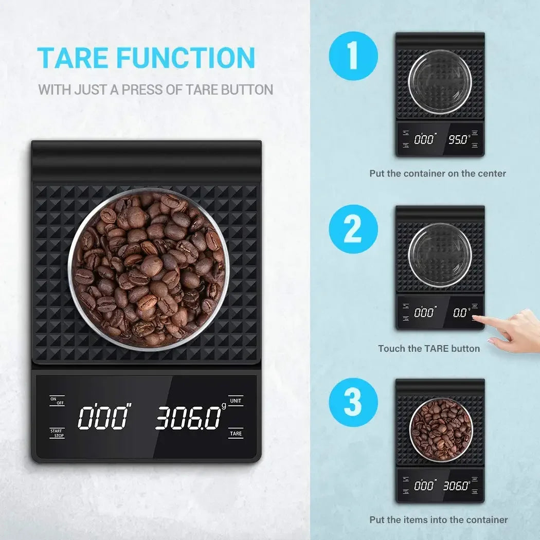 Electronic scales household small weighing 3kg/0.1g multifunctional kitchen scales coffee scales portable high-precision scales
