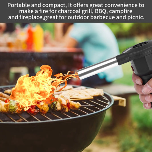 BBQ Blower Portable Battery Powered BBQ Fan Air Blower for Outdoor Camping Picnic Charcoal Grill Barbecue Grill Fan Grill Blower