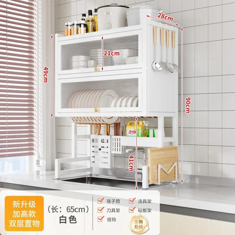 Kitchen Drain Rack Dish  Plate Sink Storage Dishwasher Shelf Tableware Storage Rack