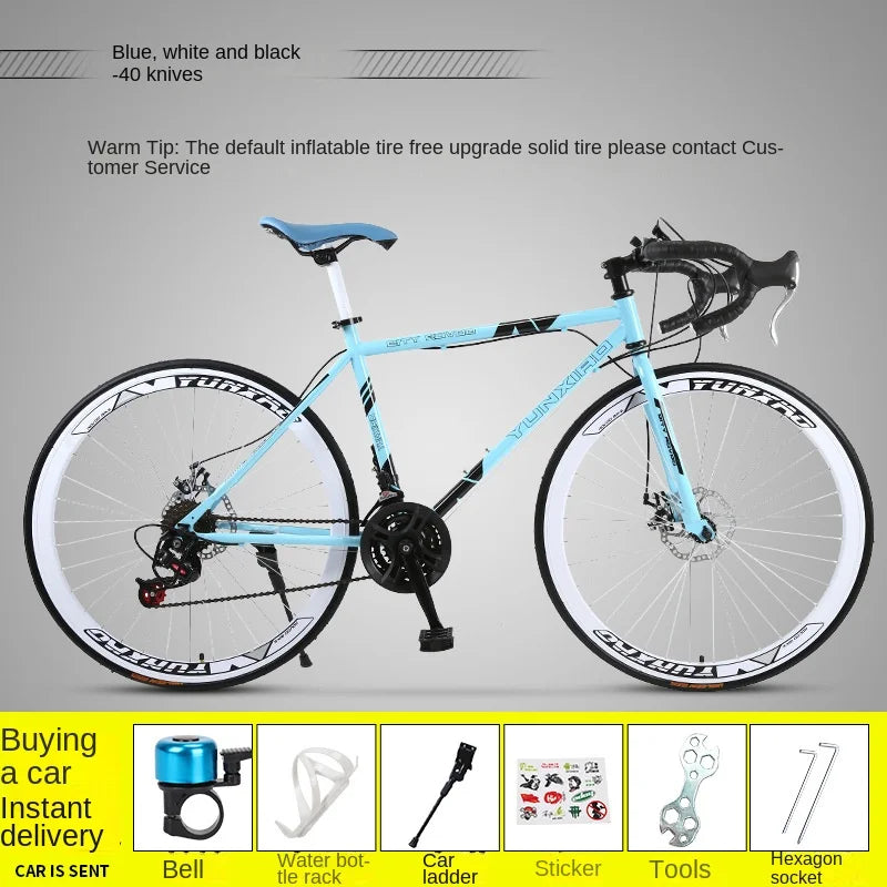 Bicycle Free Shiping Aro 29 Road Bike Bicicleta Uomo Bmx Bikes Road Bike V Brake/Disc Brake Spring Fork (Low Gear Non-damping)