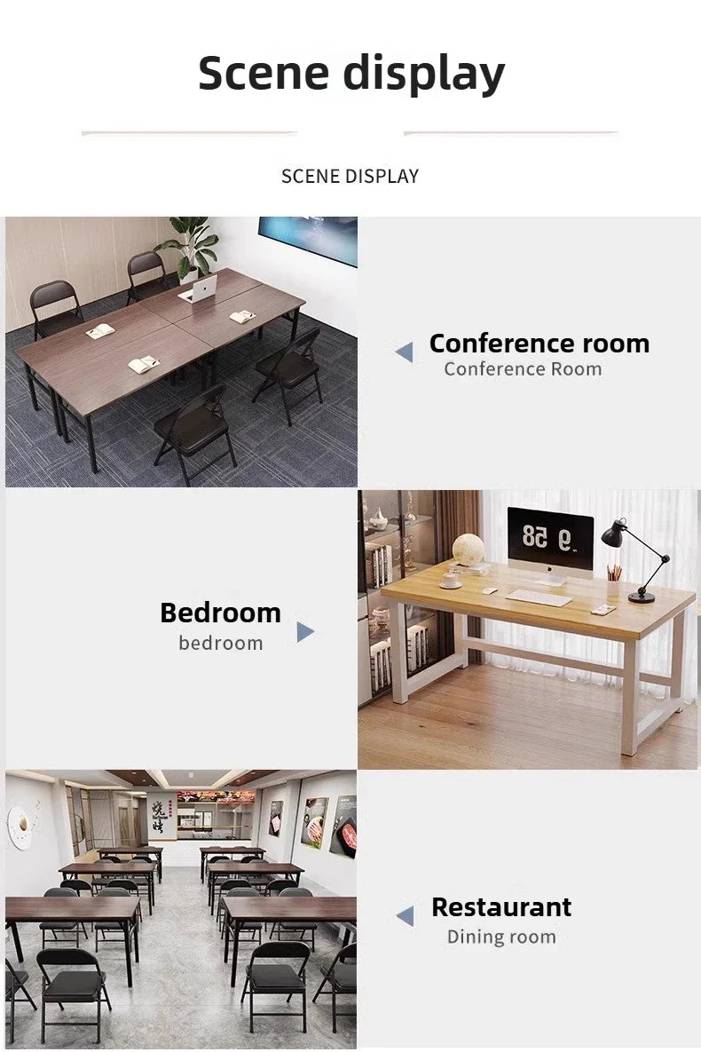 Solid Wood Computer Desktop Desk for Home Use, Simple Writing Desk for Students, Workbench, Long Strip,rental House, Small Table