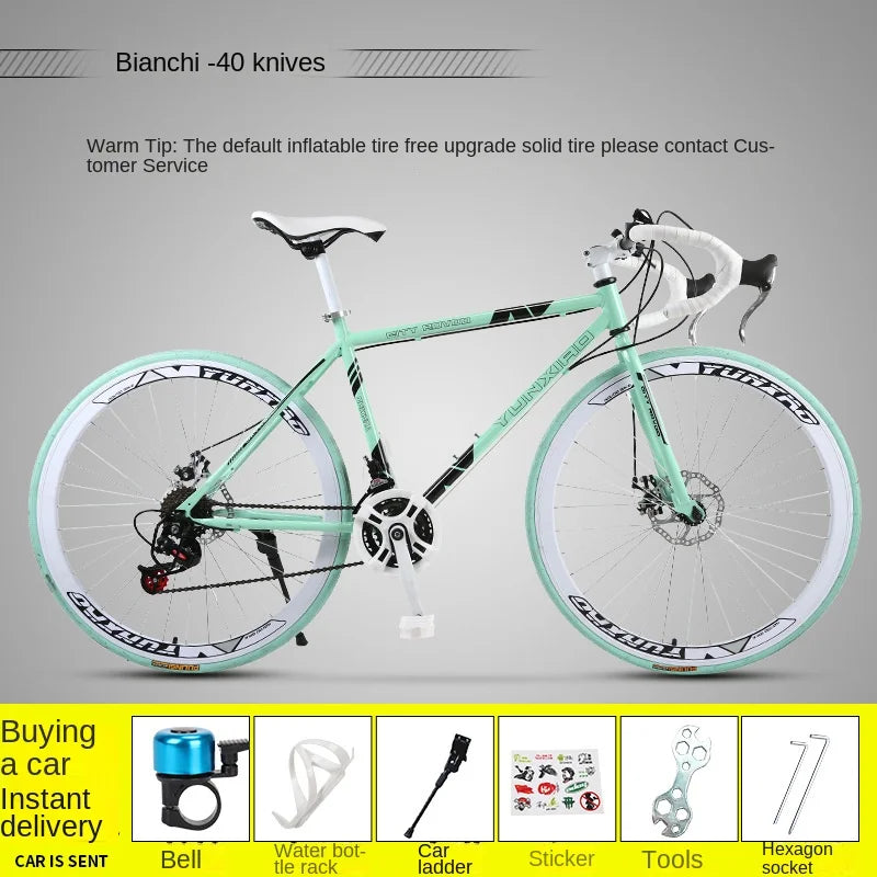 Bicycle Free Shiping Aro 29 Road Bike Bicicleta Uomo Bmx Bikes Road Bike V Brake/Disc Brake Spring Fork (Low Gear Non-damping)