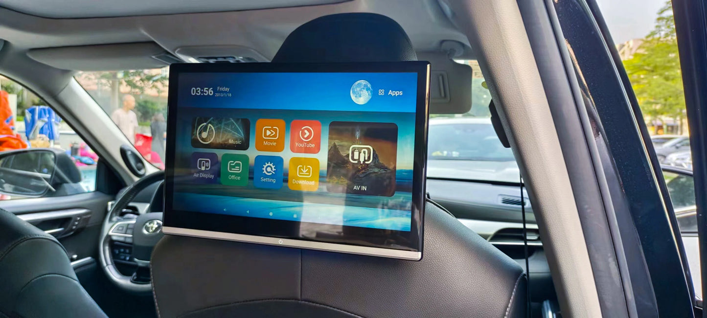 13.3 Inch 4K Screen Smart TV Rear Seat Entertainment Player Car Headrest Monitor Automotive Multimedia For Car 8 Core Android 12