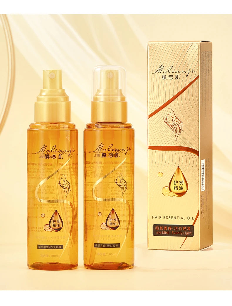 Hair Care Essential Oil Perfume Spray Makes Soft, Light, Non-Greasy, Moisturizing and Absorbent, Shiny Hair and Improves Frizzy Daily Care