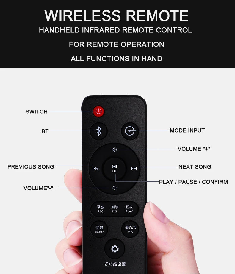 Home Theater System 7.2 Surround Sound Wireless Soundbar with Wireless Subwoofer and Remote Control
