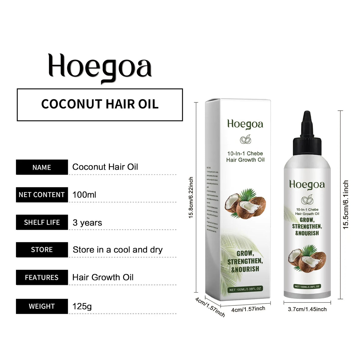 Coconut Hair Care Oil Repair Dry Frizz Damaged Hair Reduce Breakage Split Nourish Hair Oil Prevent Hair Loss Smooth Hair Care