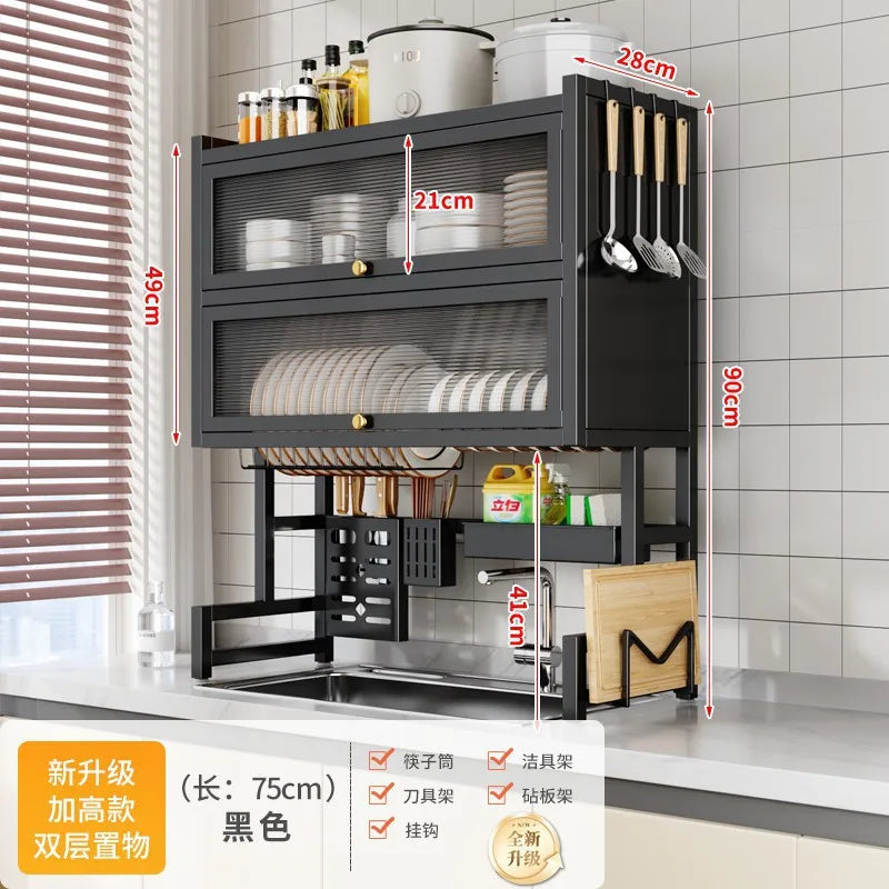Kitchen Drain Rack Dish  Plate Sink Storage Dishwasher Shelf Tableware Storage Rack