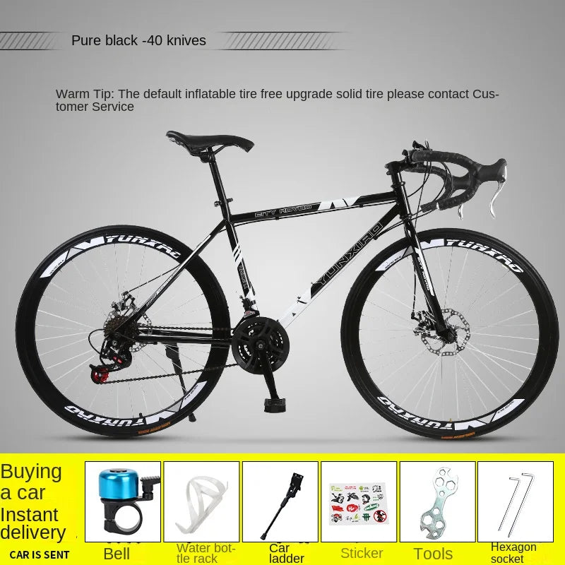 Bicycle Free Shiping Aro 29 Road Bike Bicicleta Uomo Bmx Bikes Road Bike V Brake/Disc Brake Spring Fork (Low Gear Non-damping)